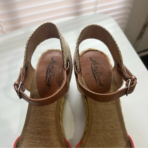 Lucky Brand Kyndra Espadrille Wedge Sandals in Cayenne 7.5 - Picture 4 of 8